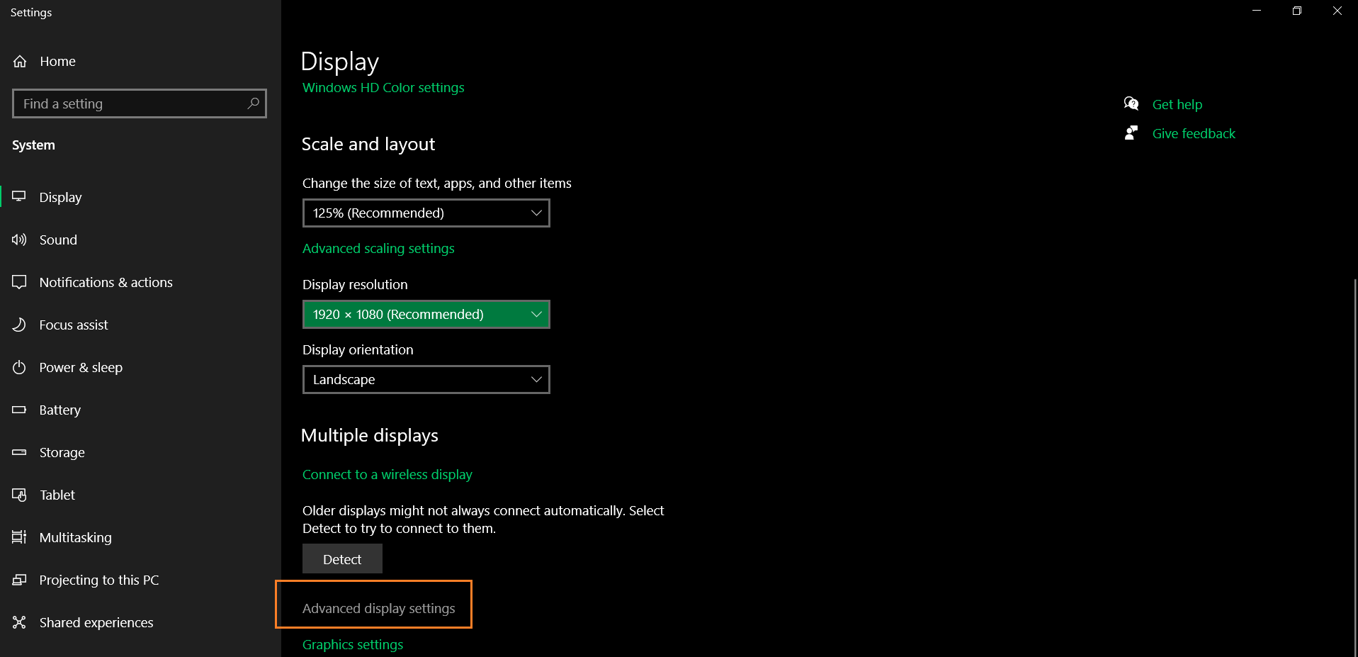 Windows Display Setting