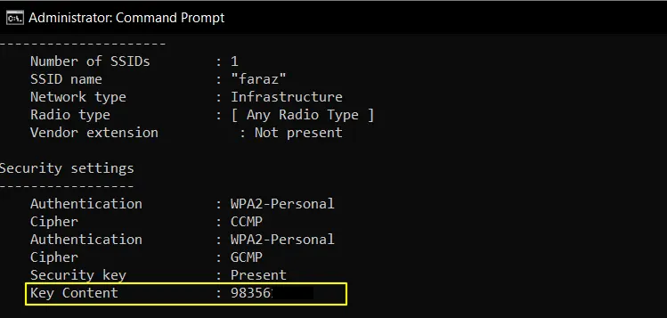 Wifi password using CMD