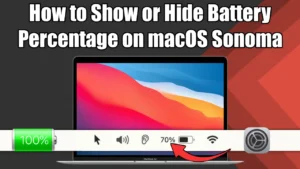 Show or Hide Battery Percentage on macOS Sonoma