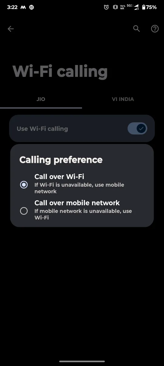 Set Wi-Fi Calling as Your Preferred Option