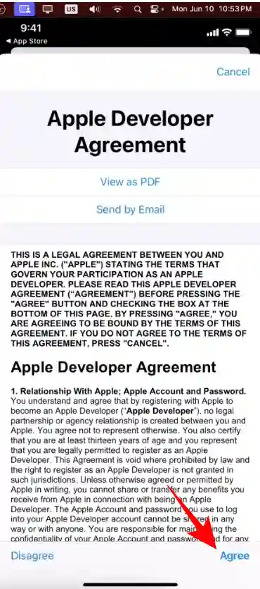 apple developer agreement 