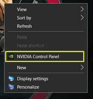 Nvidia control panel