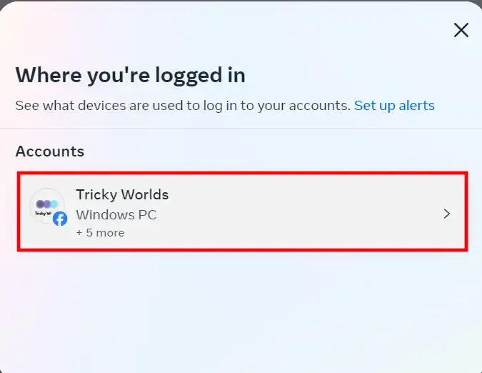 device where you are logged in
