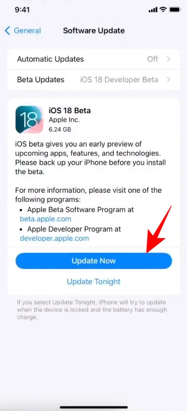 Install iOS 18 Developer Beta