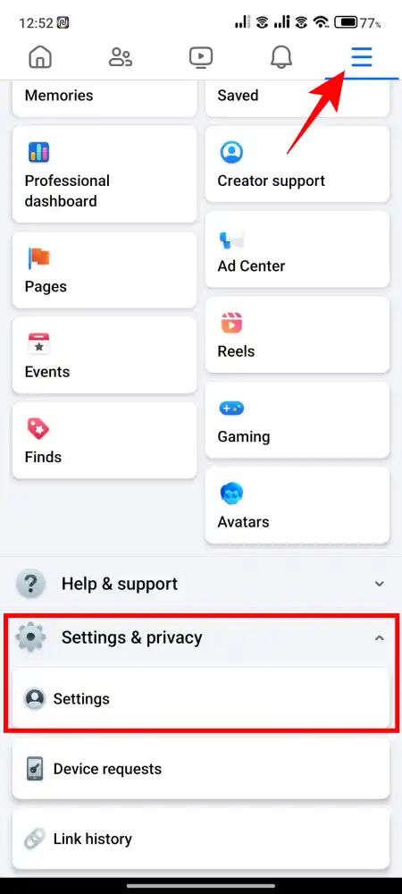 facebook page setting