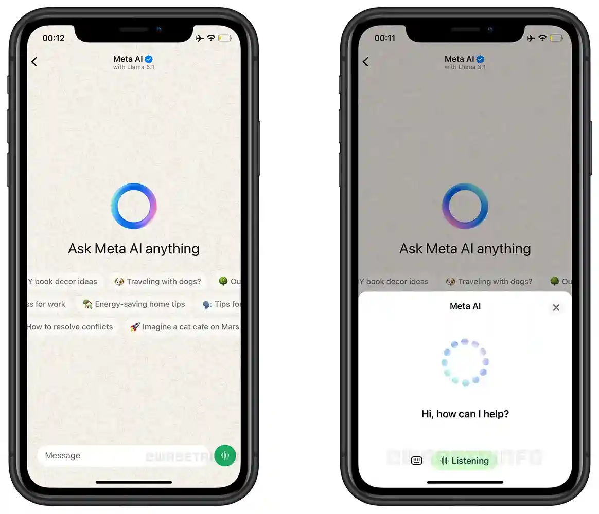 WhatsApp Meta AI Voice command