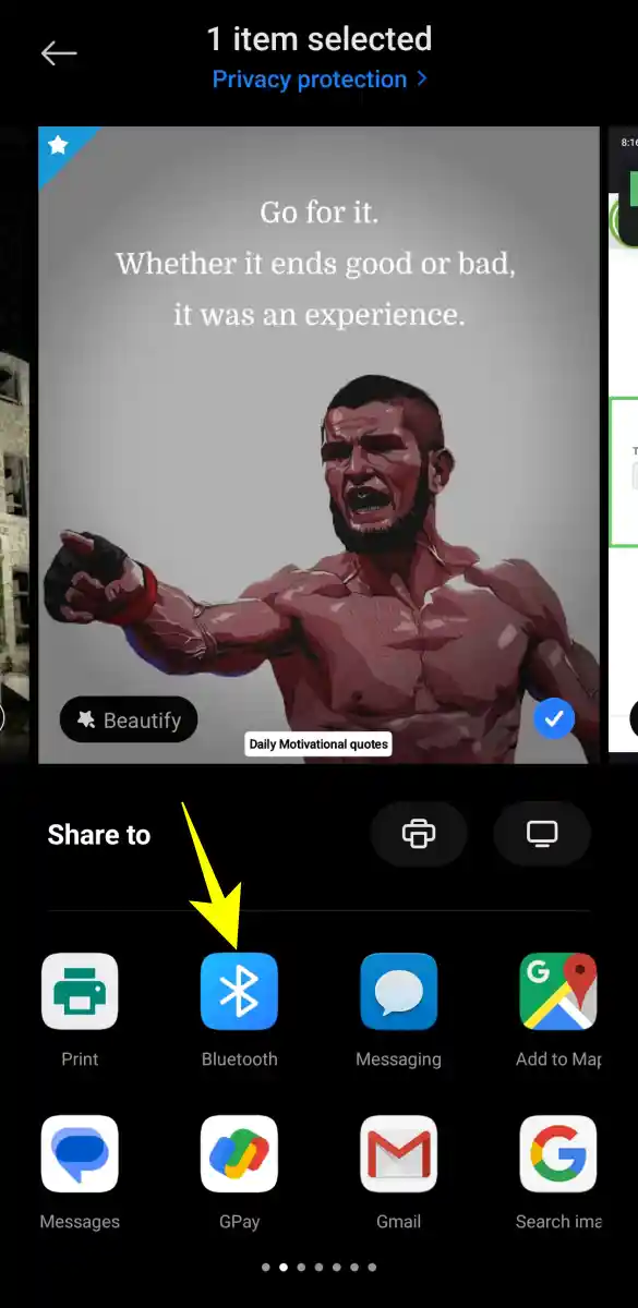 share photos Via Bluetooth