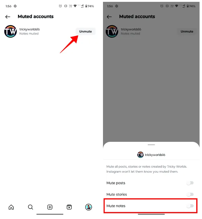 Unmute Notes on Instagram