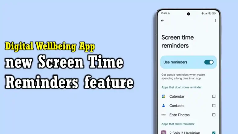 new Screen Time Reminders feature