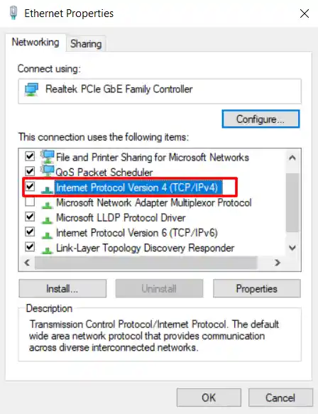 IPV4 setting