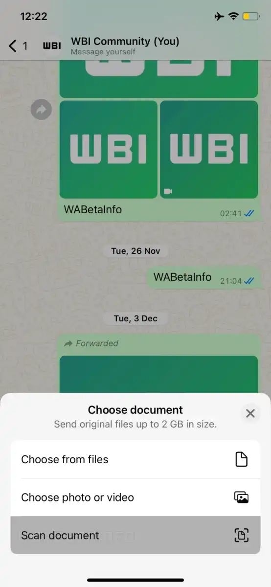 Whatsapp Scanning Documents Feature