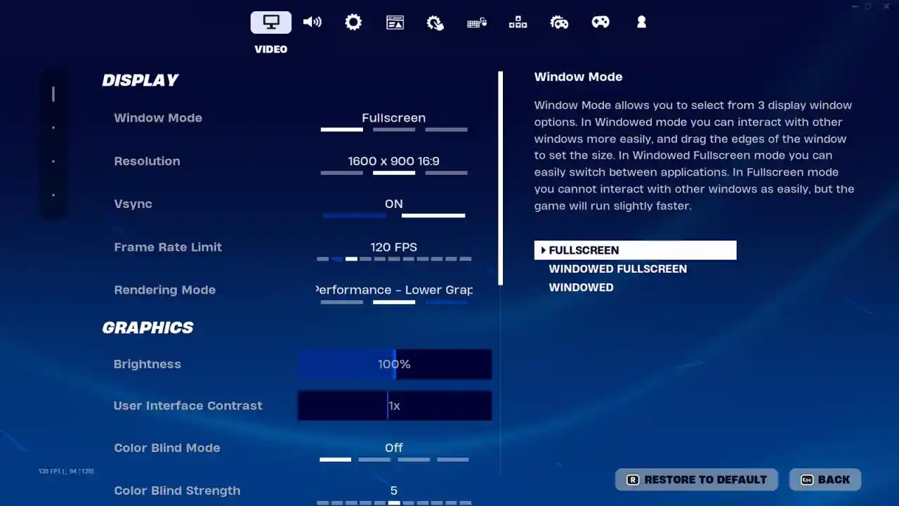 Best Fortnite Display Setting