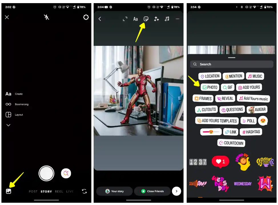 Instagram Story Add Photo Sticker