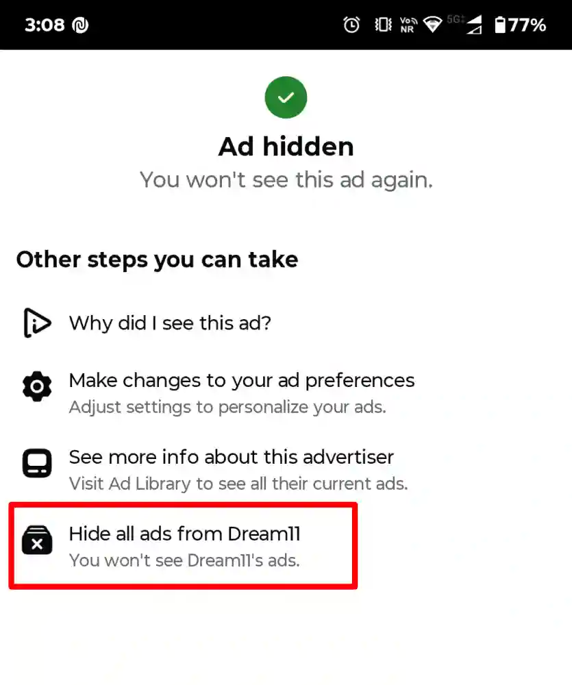 Hide All Ads from Company on Facebook