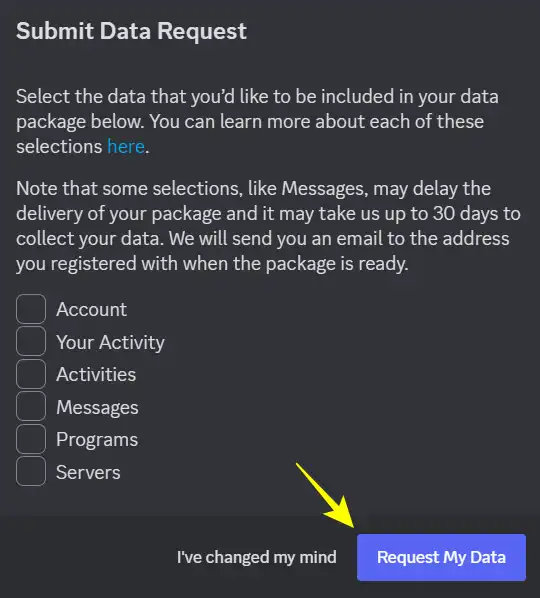 Request Data on Discord